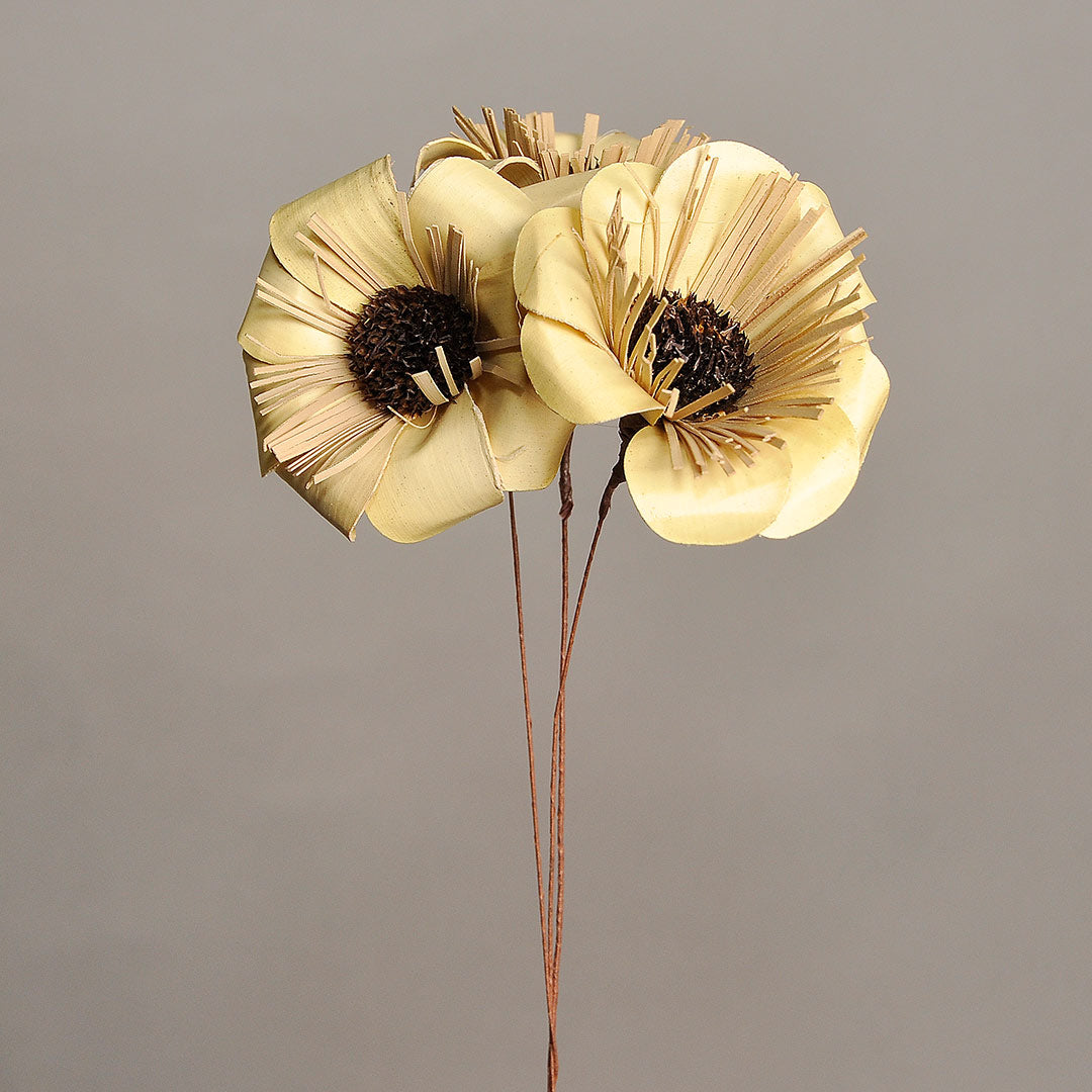 Palm Bushy Flower (Natural, on Wire)