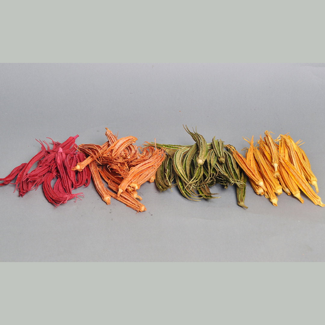 Ladies Finger – Red, Orange, Moss Green & Golden Yellow